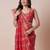 Orange embroidered party wear saree with unstitched blouse piece