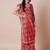 Orange embroidered party wear saree with unstitched blouse piece