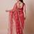 Orange embroidered party wear saree with unstitched blouse piece