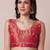 Orange embroidered party wear saree with unstitched blouse piece
