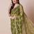 Green embroidered saree with blouse