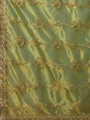 Green embroidered saree with blouse 4