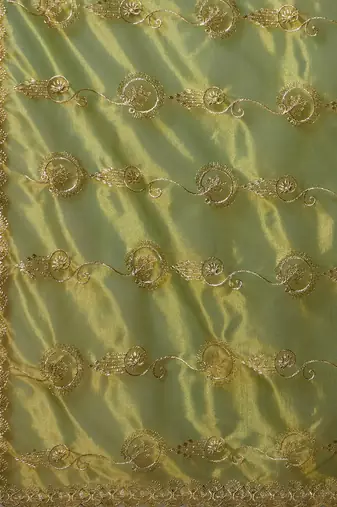 Green embroidered saree with blouse