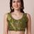 Green embroidered saree with blouse