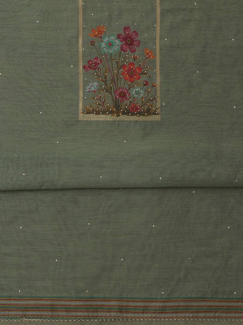 printed sequinned unstitched dress material
