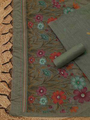 printed sequinned unstitched dress material 5