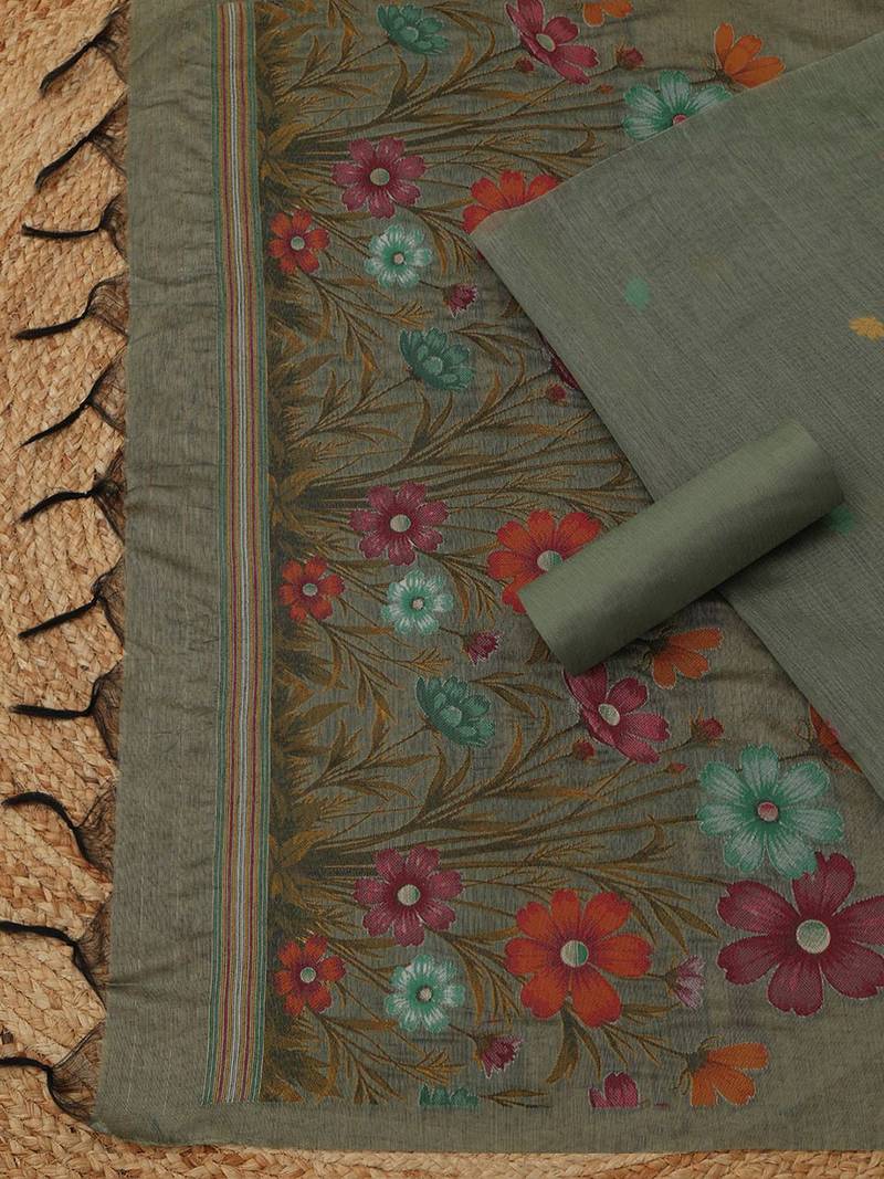 printed sequinned unstitched dress material