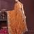 Rust floral embroidered sequinned saree with unstitched blouse