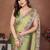 Olive embroidered saree with unstitched blouse