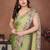 Olive embroidered saree with unstitched blouse
