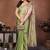 Olive embroidered saree with unstitched blouse