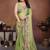 Olive embroidered saree with unstitched blouse