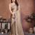 Beige embroidered saree with unstitched blouse