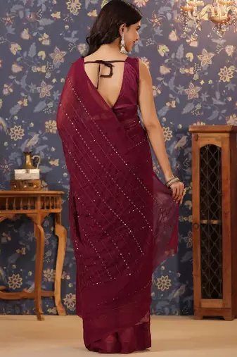 Magenta embellished sarees