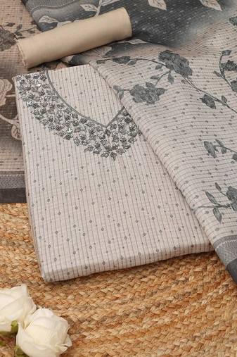 printed art silk unstitched dress material