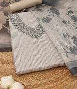 printed art silk unstitched dress material