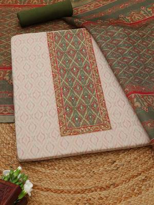 printed art silk unstitched dress material 2
