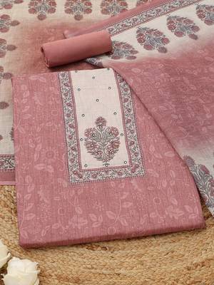 printed linen unstitched dress material 1