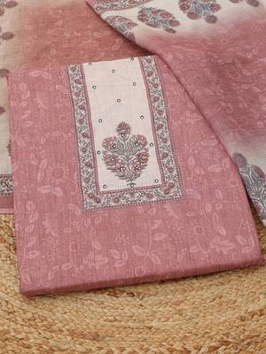 printed linen unstitched dress material 2