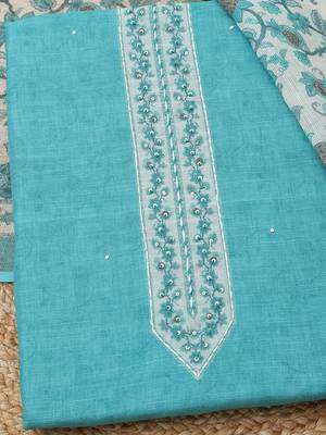 printed linen unstitched dress material 2
