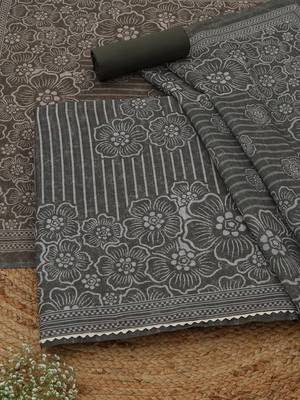 printed linen unstitched dress material 3
