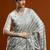Grey woven design chanderi sarees with blouse piece