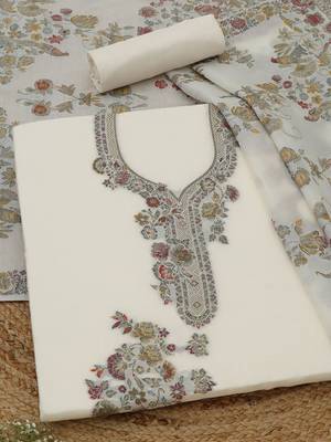 printed linen unstitched dress material 1