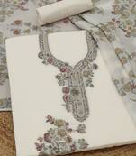 printed linen unstitched dress material