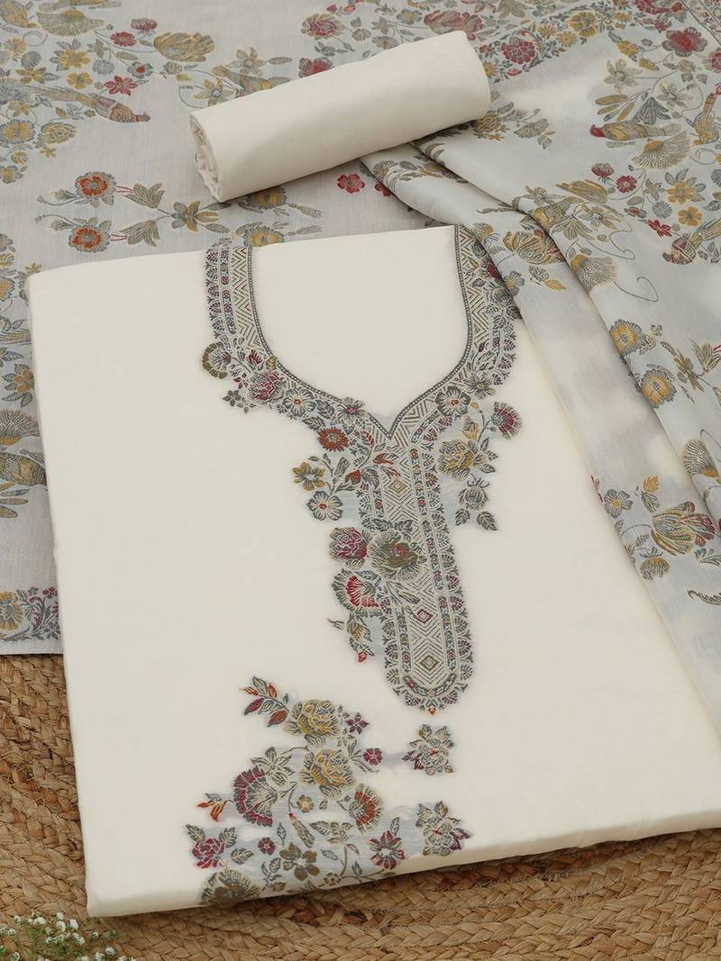 printed linen unstitched dress material