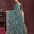 Grey floral embroidered sequinned rangoli silk saree with unstitched blouse