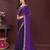 Purple floral embroidered sequinned rangoli silk saree with unstitched blouse