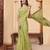 Olive embroidered embellished sarees