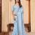 Turquoise embroidered embellished sarees