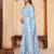 Turquoise embroidered embellished sarees
