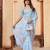 Turquoise embroidered embellished sarees