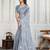 Grey jimmy choo embroidered work saree with blouse