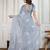 Grey jimmy choo embroidered work saree with blouse