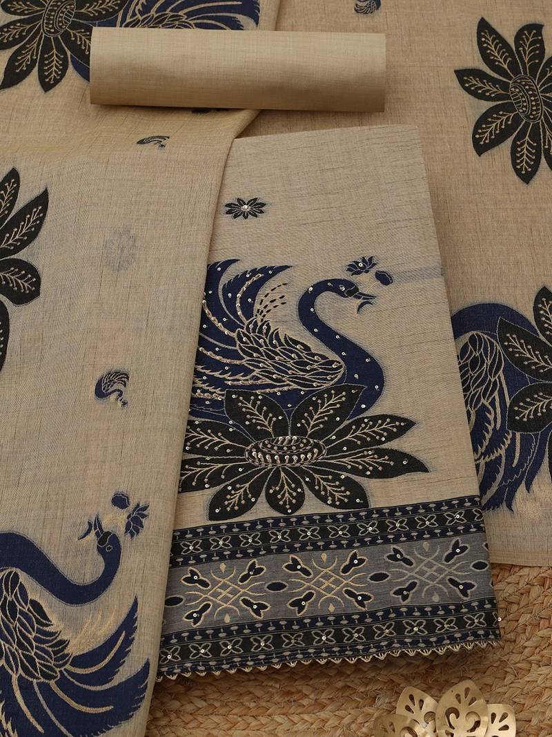embroidered unstitched dress material