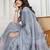 Grey jimmy choo embroidered work saree with blouse
