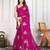 Magenta embroidered saree with blouse piece