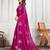 Magenta embroidered saree with blouse piece