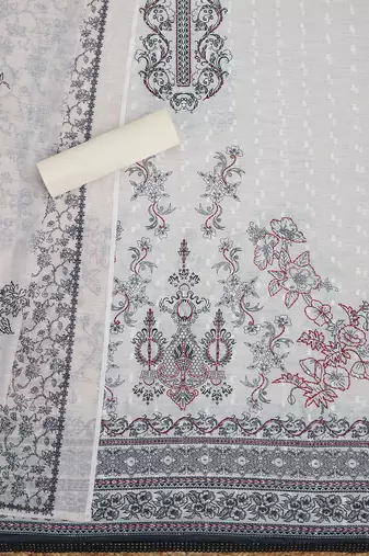Printed Linen Unstitched Dress Material