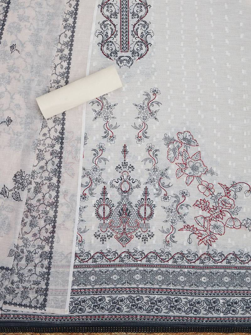 Printed Linen Unstitched Dress Material