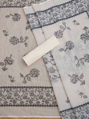 Printed Linen Unstitched Dress Material 3