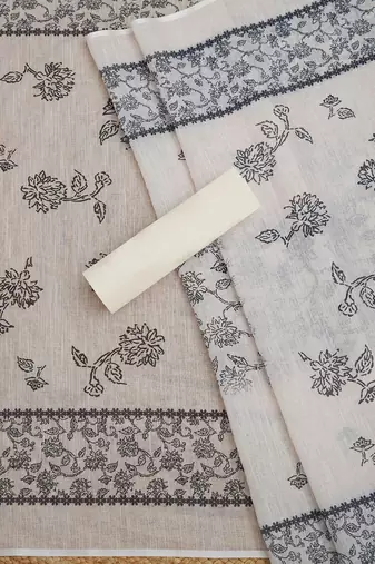 Printed Linen Unstitched Dress Material