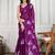 Purple purple embroidered saree with blouse piece