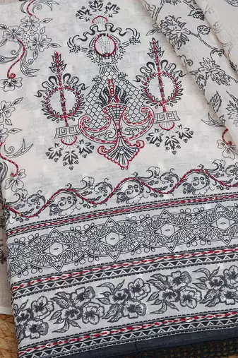 Printed Linen Unstitched Dress Material