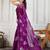 Purple purple embroidered saree with blouse piece
