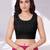 Black polyester elastin zari stretchable round neck sleeveless blouse