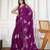 Purple purple embroidered saree with blouse piece
